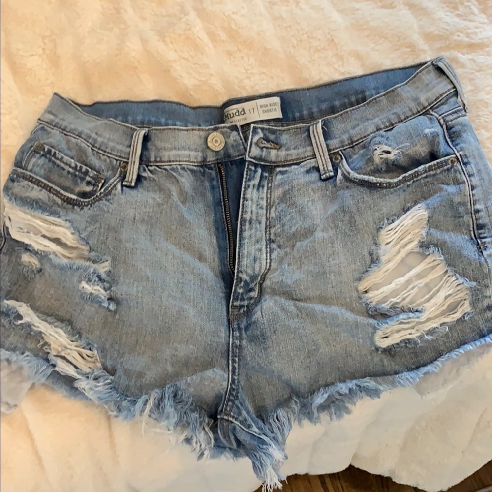 Mudd high- rise jean shorts.